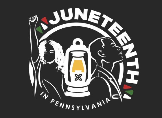 Juneteenth logo in black and white 