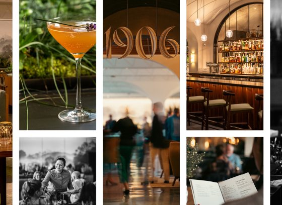A collage of images from the 1906 restaurant at Longwood Gardens.