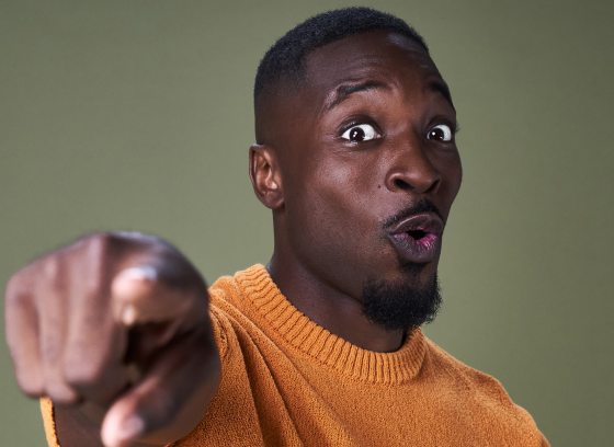 Man pointing at the camera