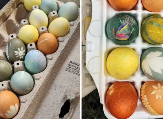 Naturally dyed Easter eggs