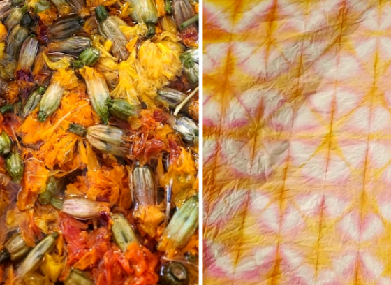 Shibori dye example using natural materials