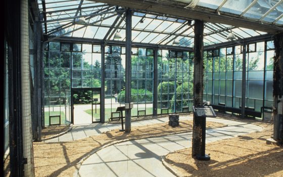 a greenhouse under construction 