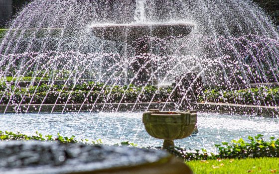 The fountains at the Italian Water Garden at Longwood Gardens.