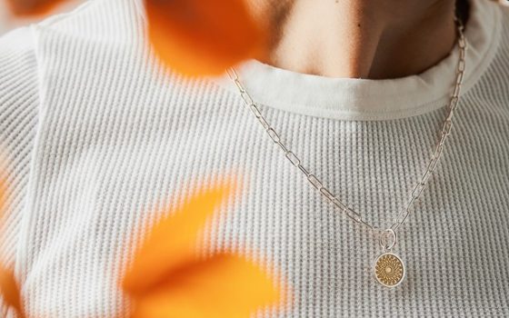 Gold and Silver Rosette Charm