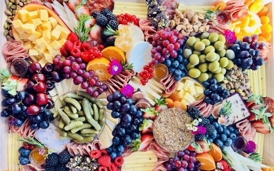A charcuterie board