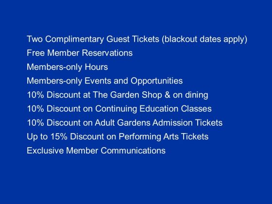 Blue chart with member benefits listed.