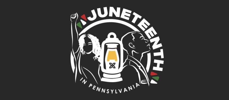Juneteenth logo in black and white 