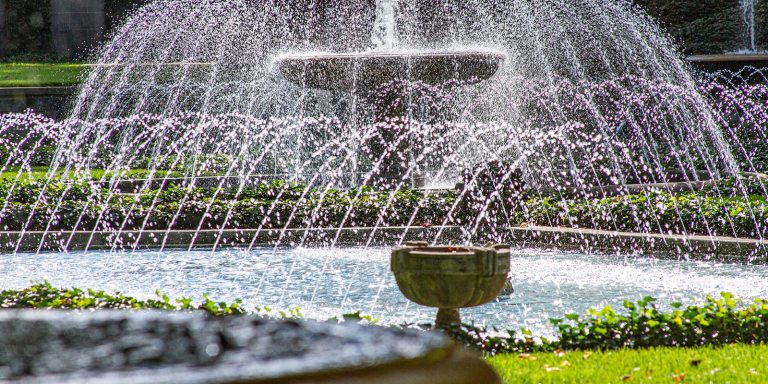 The fountains at the Italian Water Garden at Longwood Gardens.