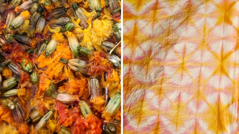 Shibori dye example using natural materials