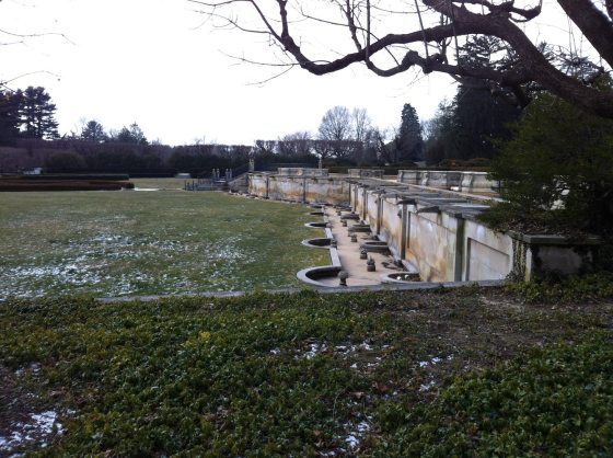 image of the old Main Fountain Garden during the winter