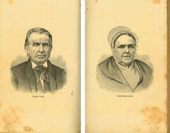 illustrations of John and Hannah Cox