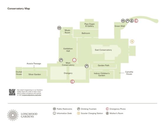 indoor map of Longwood Gardens Main Conservatory
