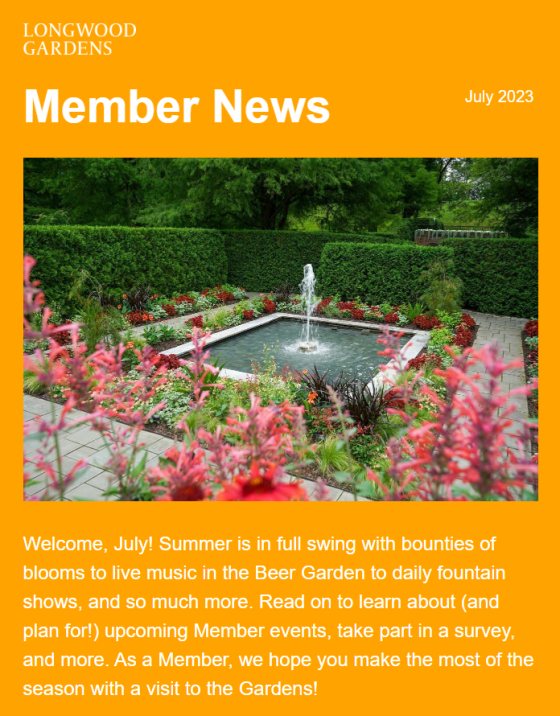 A screenshot of the July Member eNews.