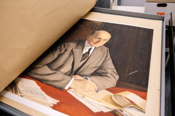A portrait of Pierre S. du Pont in watercolor.