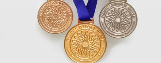 gold, silver and bronze medals