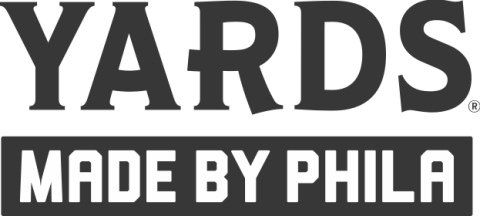 Logo for "Yards Made By Philadelphia" in black and white lettering 